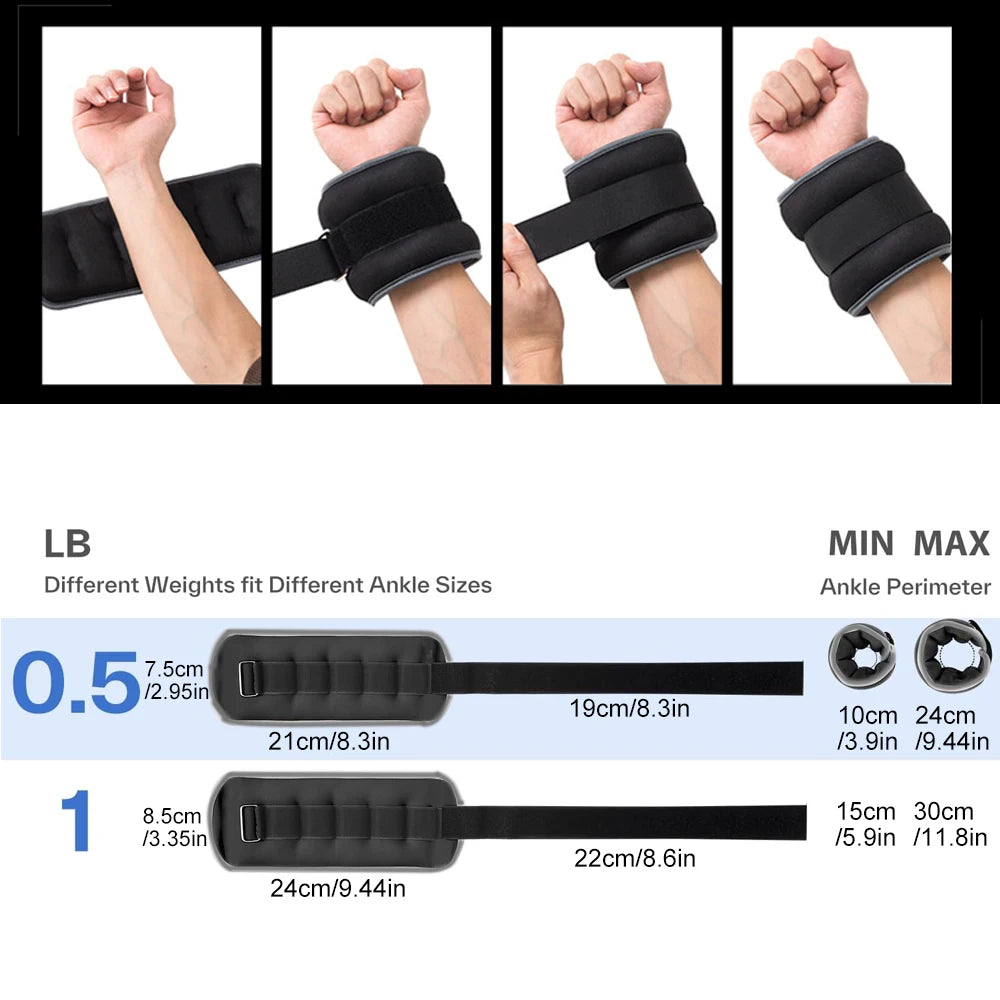 Pair Adjustable Ankle & Wrist Weights