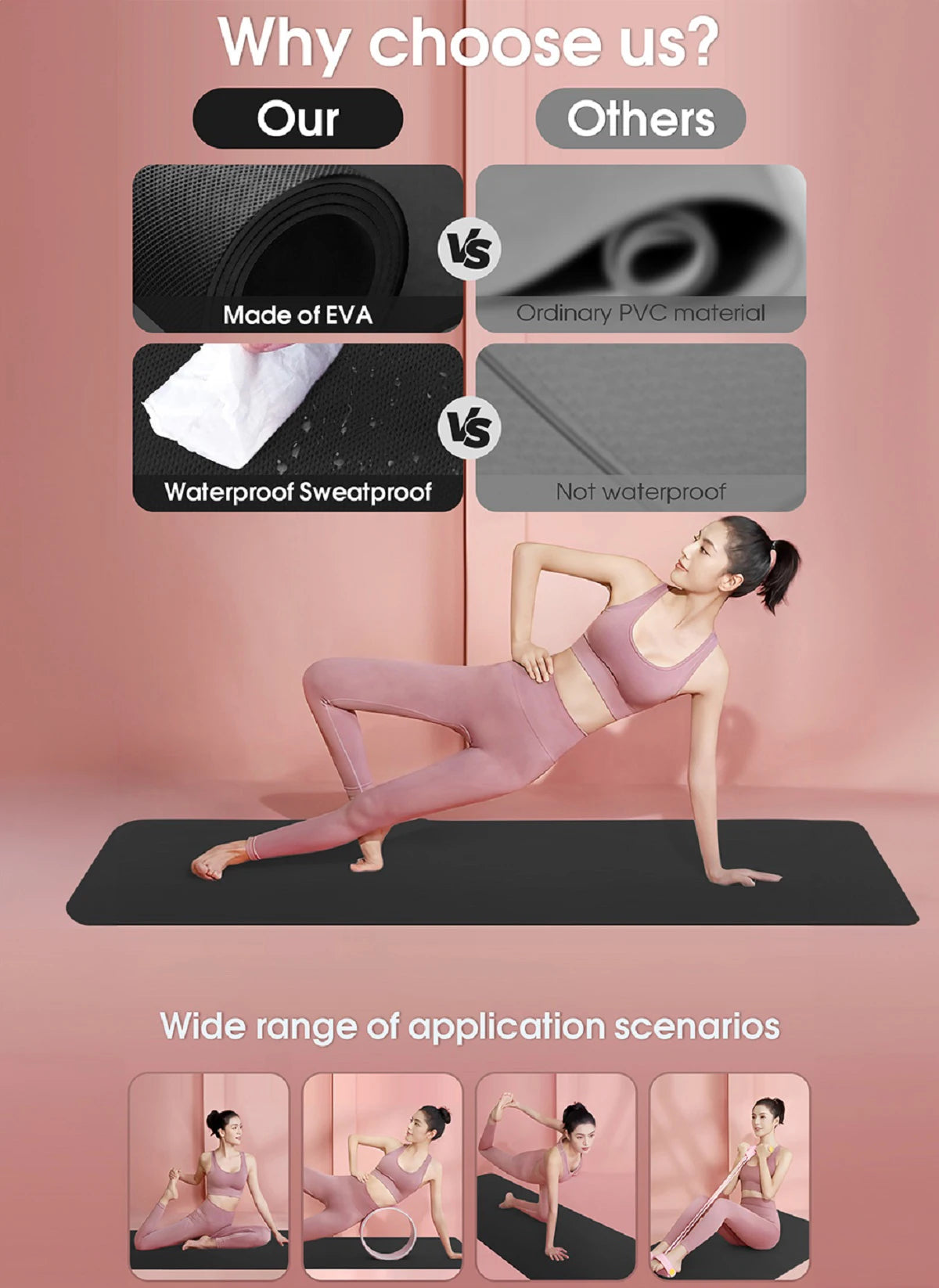 4mm Thick Anti-Slip EVA Yoga Mat
