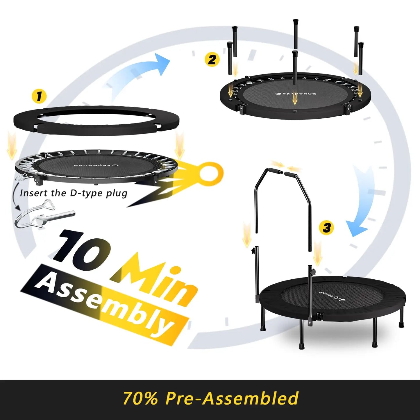 40" Foldable Mini Rebounder Trampoline