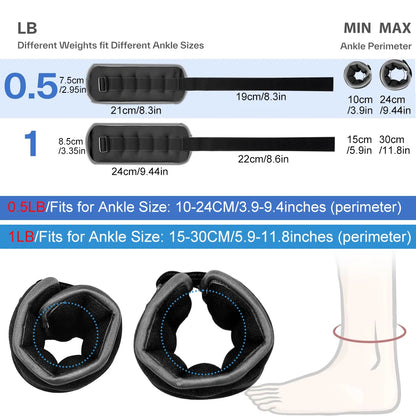 Pair Adjustable Ankle & Wrist Weights